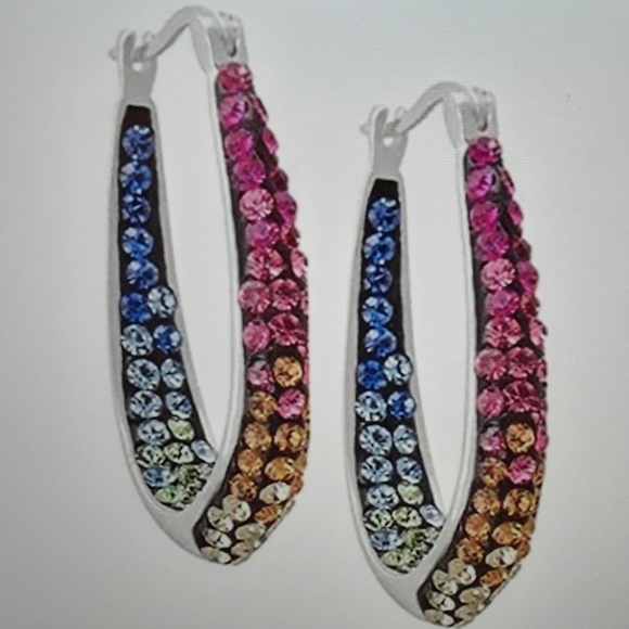 Sterling Silver Crystal  Earring - Picture 3 of 3